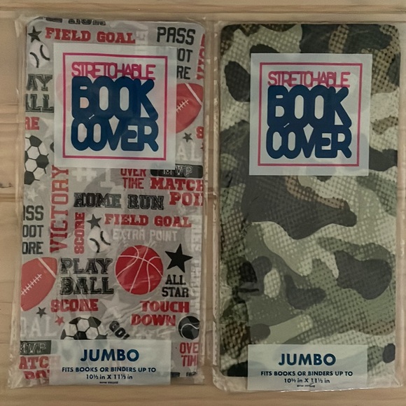 STRETCHABLE BOOK COVER Set of 6: 4 jumbo, 2 standard NWT - Picture 2 of 10